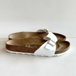 Birkenstock Madrid Donna In Birko Flor Bianca Lucida
