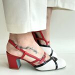 Alessandro Delaia Chanel Donna Mezzo Tacco Bianco Rosso E Nero