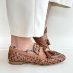 Frau Mocassino Donna In Pelle Intrecciata Cuoio