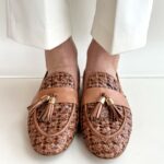 Frau Mocassino Donna In Pelle Intrecciata Cuoio