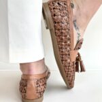 Frau Mocassino Donna In Pelle Intrecciata Cuoio
