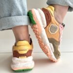 Satorisan Chacrona Linen Sneakers Donna Arancio E Marrone