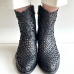 Metisse Tronchetto Donna Pelle Intrecciata Nero