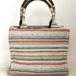 Chandana Camille Mini Shopping Donna In Rafia Arcobaleno Intrecciata