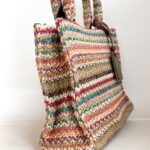 Chandana Camille Mini Shopper Donna In Rafia Intrecciata Multicolore