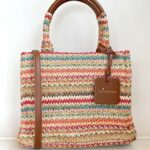 Chandana Camille Mini Shopper Donna In Rafia Intrecciata Multicolore