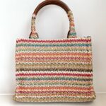 Chandana Camille Mini Shopper Donna In Rafia Intrecciata Multicolore