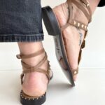 Ash Penny Sandalo Donna Cuoio Con Borchie E Pietre