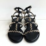 Ash Pandora Sandalo Donna Nero Con Borchie Oro