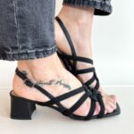 Bibi Lou Sandalo Donna Nero Mezzo Tacco