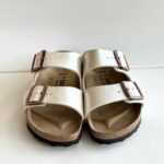 Birkenstock Arizona Donna In In Birko Flor Graceful Pearl White
