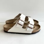Birkenstock Arizona Donna In In Birko Flor Graceful Pearl White