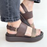 Emanuelle Vee Sandalo Donna Con Platform Marrone
