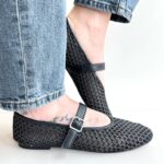 Tribolati Ballerina Donna In Rafia E Tessuto Nero