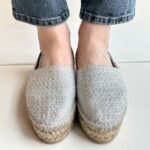 Espadrilles Dudi Dol Scarpa Donna Argento Con Fondo Corda