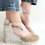 Espadrilles Cloe Zeppa Donna Chiusa In Punta Sabbia