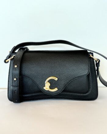 Coccinelle C-Me Borsa A Spalla Donna In Pelle Martellata Nera