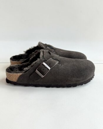 Birkenstock Boston Donna In Crosta Mocca Con Shearling