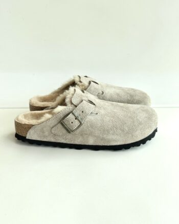 Birkenstock Boston Donna In Crosta Taupe Con Shearling