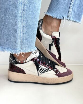 4B12 Playnewsky Sneakers Donna Avorio E Bordeaux