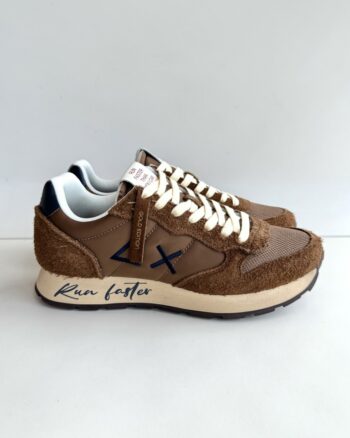 Sun 68 Sneakers Uomo Marrone Effetto Vintage