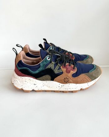 Flower Mountain Yamano Sneakers Uomo Blu Verde E Cuoio