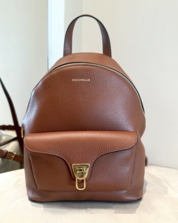 Coccinelle Zaino Donna Cognac Con Galvanica Oro