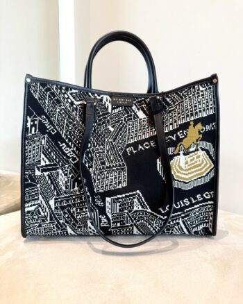 My Best Bag Atena Shopper Bag Nera Con Stampa Parigi