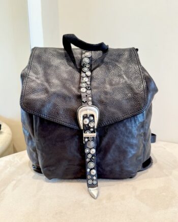 Campomaggi Zaino Donna Nero Con Pietre E Borchie