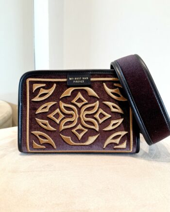 My Best Bag Atena Camera Bag Donna In Velluto Marrone E Ocra