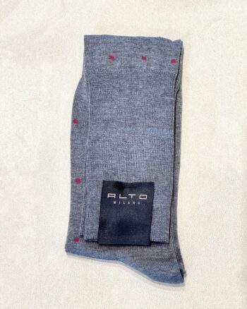 Alto Milano Bill Calza Uomo Lunga Con Pois Bordeaux