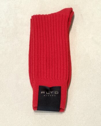 Alto Milano England Calza Corta Uomo In Lana Rossa