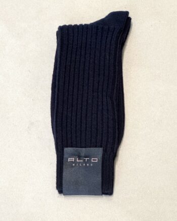 Alto Milano England Calza Uomo Corta In Lana Blu