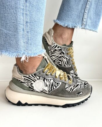 Satorisan Chacrona Metta Sneakers Donna Grigia E Cavallino Zebrato