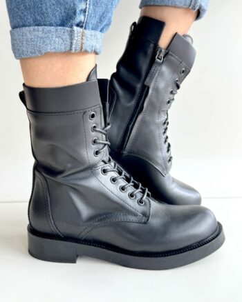 Jd Anfibio Donna In Pelle Nera