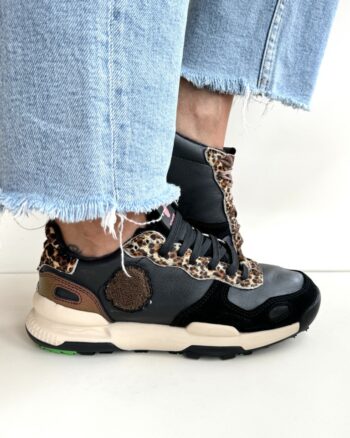 Satorisan Chacrona Sneakers Donna Nera Con Dettagli Animalier