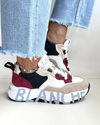 Voile Blanche Club Sneakers Donna Bianca Nera Beige E Bordeaux