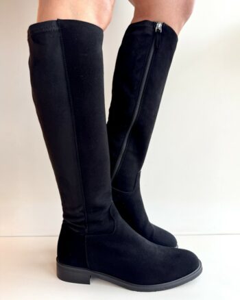 Jd Stivale Donna In Camoscio E Tessuto Elasticizzato Nero