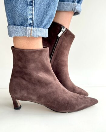 Bianca Di Tronchetto Donna In Camoscio Marrone