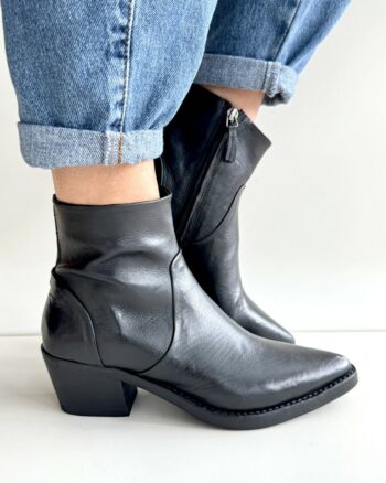 Tribolati Texano Donna In Pelle Ingrassata Nera