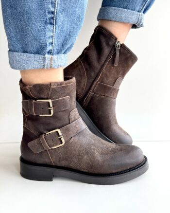 Jd Tronchetto Donna In Crosta Invecchiata Marrone