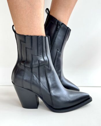 Elvio Zanon Texano Donna In Pelle Nera