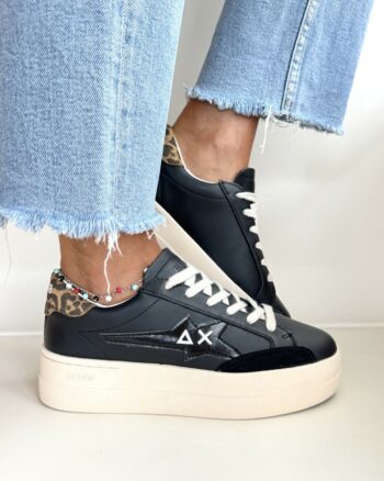 Sun 68 Sneakers Donna Nera Con Platform