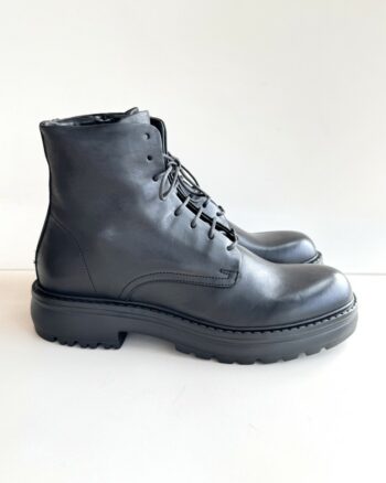 Hundred Polacco Uomo In Pelle Effetto Invecchiata Nera