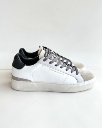 Crime London Blade Sneakers Uomo Bianca Con Linguetta Camoscio Beige