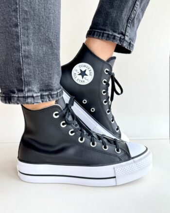 Converse Chuck Taylor Lift Donna In Pelle Nera