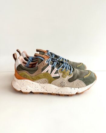 Flower Mountain Yamano Sneakers Uomo In Canvas Verde Militare