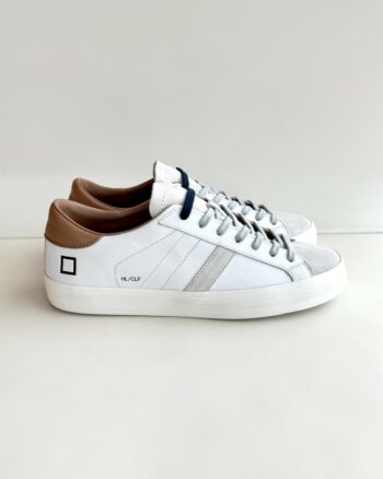 D.A.T.E. Hill Low Sneakers Uomo Bianca Con Dettagli Cuoio