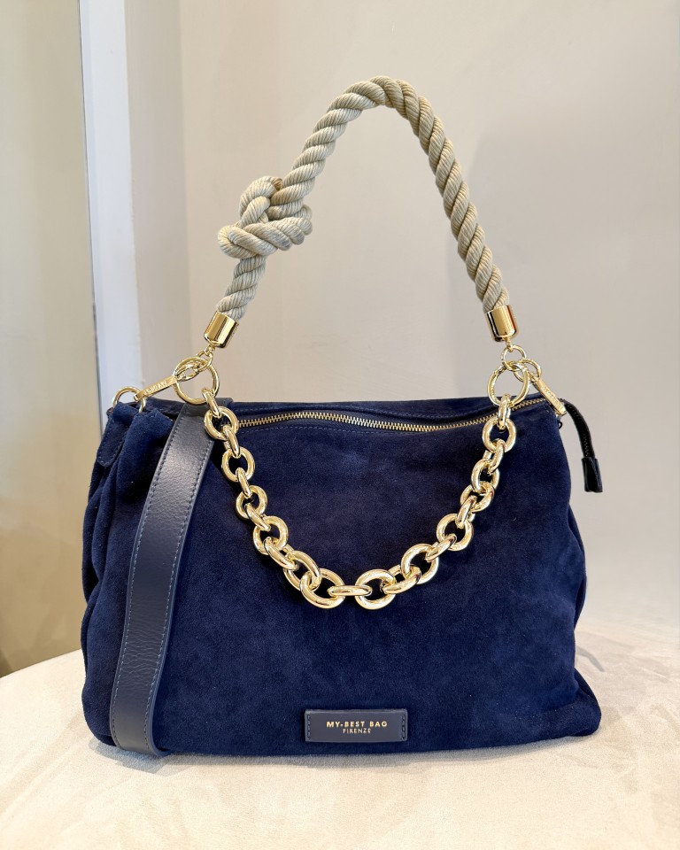 My Best Bag Reflex Borsa A Spalla Donna In Camoscio Blu