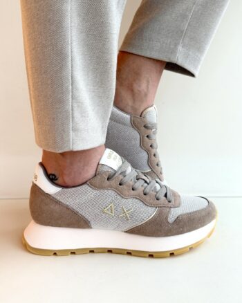 Sun 68 Ally Sneakers Donna Nocciola Con Tessuto Glitter